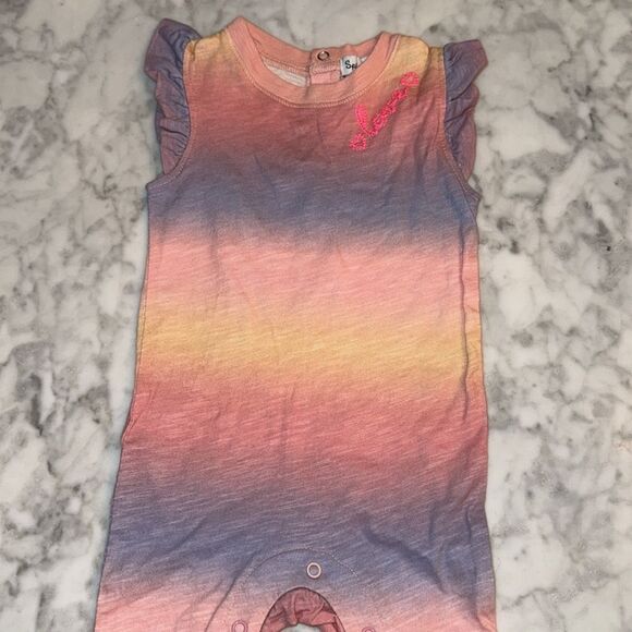 SPLENDID OMBRÉ COLORFUL LOVE ROMPER 3/6M - Picture 4 of 9